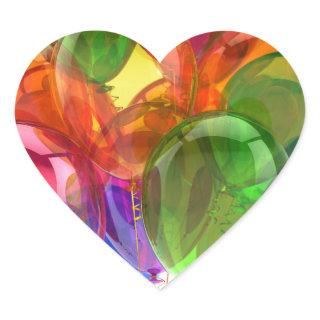 Colorful Ballons Heart Sticker