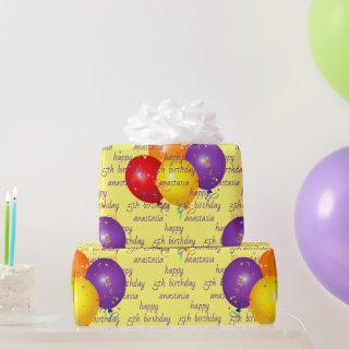 Colorful Balloons Happy Birthday Pattern Template
