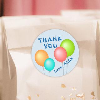 Colorful Balloons Kids Birthday Thank you Classic Round Sticker