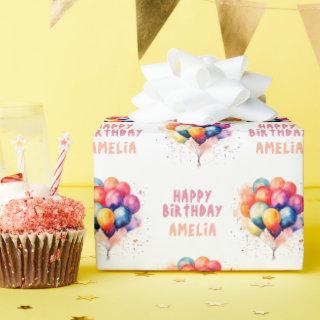 Colorful Balloons Kids Happy Birthday Gift