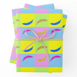 Colorful Banana Pattern in Pop Art Style  Sheets