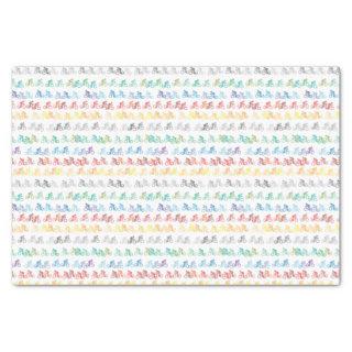 Colorful Bicycle Pattern on White Tissue Paper