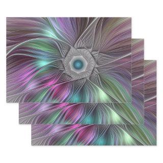 Colorful Big Flower Abstract Trippy Fractal Art  Sheets
