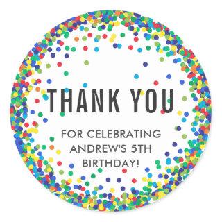 Colorful Birthday Party Thank You Stickers