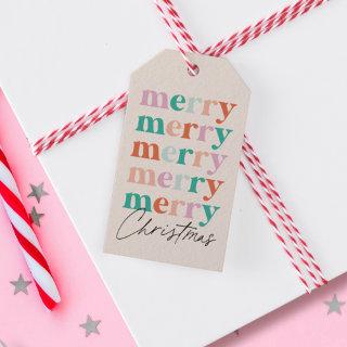 Colorful Bright Modern Merry Christmas Gift Tags