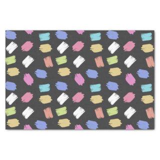 Colorful Brush Strokes on Black Pattern Tissue Paper