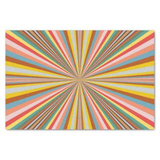 Colorful Burst Of Retro Stripes  Tissue Paper