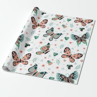 Colorful butterflies seamless pattern