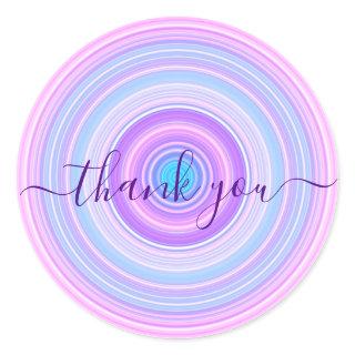 Colorful Candy Colored Thank You Classic Round Sticker