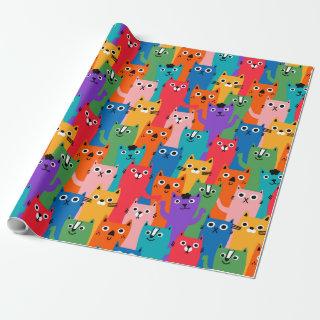 Colorful cats pattern