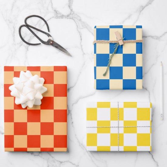 Colorful Check Checkered Checkerboard Pattern  Sheets