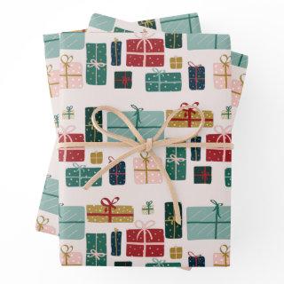 Colorful Christmas Gift Box Patterns  Sheets