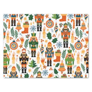 Colorful Christmas Pattern With Nutcrackers Tissue Paper