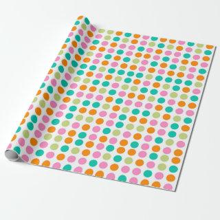 Colorful confetti polka dots retro 60s art