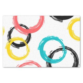 Colorful, cool, modern,trendy brush stroke circles tissue paper