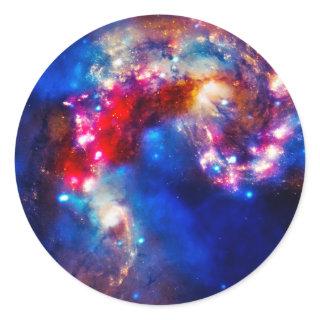 Colorful Cosmos Classic Round Sticker