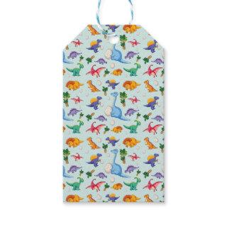 Colorful Cute Dinosaur Pattern Gift Tags