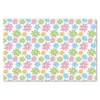 Colorful Cute Retro Summer Flower Art Pattern Tissue Paper