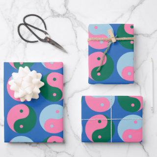 Colorful Cute Retro Yin Yang Pattern Blue Green  Sheets