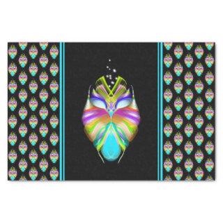 Colorful Cyan and Black Oracle Owl Tissue Paper