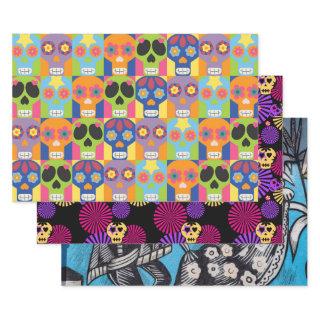 Colorful Day of the Dead Sugar Skulls  Sheets