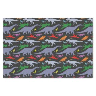 Colorful Dinosaur Pattern (Dark) Tissue Paper