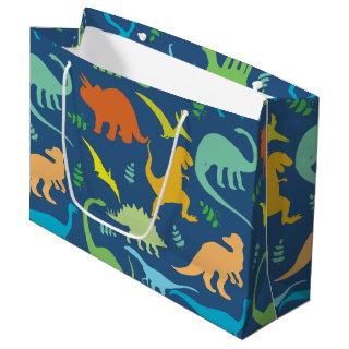 Colorful Dinosaur Pattern Large Gift Bag