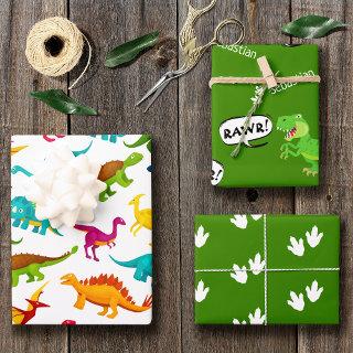 Colorful Dinosaur Pattern with Name  Sheets