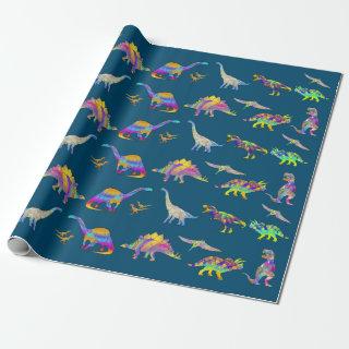 Colorful Dinosaurs Pattern Green