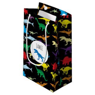 Colorful Dinosaurs Watercolor Kids Pattern  Small Gift Bag
