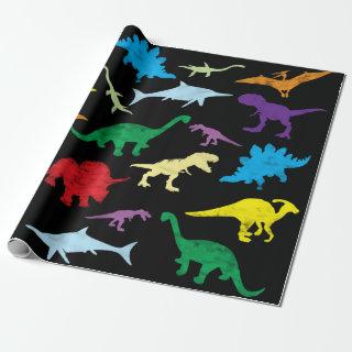 Colorful Dinosaurs Watercolor Kids Pattern