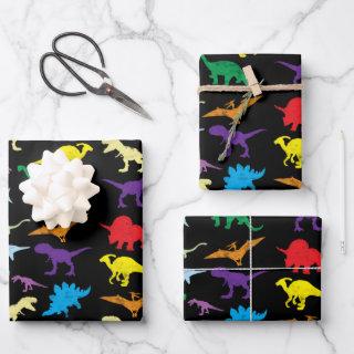 Colorful Dinosaurs Watercolor Kids Pattern  Sheets