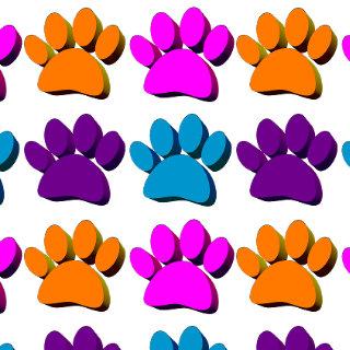 Colorful Dog Paw 3D Art Pattern