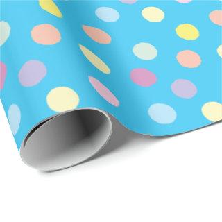 Colorful Dotty Pattern on Bright Blue