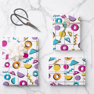 Colorful Eighties 80's Retro Geometric Pattern  Sheets