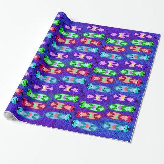 Colorful Elvis Otters with Hearts Swimming