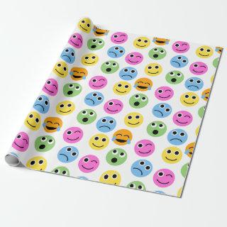 Colorful Emojis Emoticon Patterned Print