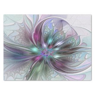 Colorful Fantasy Abstract Modern Fractal Flower Tissue Paper