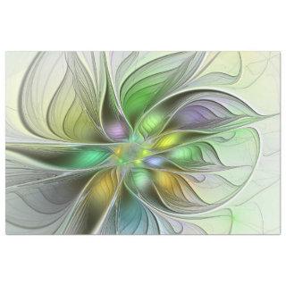 Colorful Fantasy Flower Modern Abstract Fractal Tissue Paper