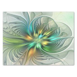 Colorful Fantasy Modern Abstract Flower Fractal Tissue Paper