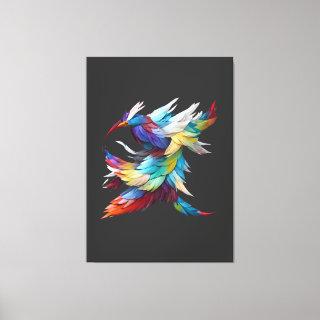 Colorful feather bird Canvas Print