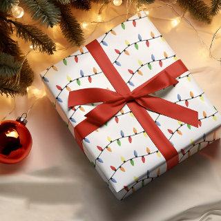Colorful Festive Holiday Tree Lights Art Pattern