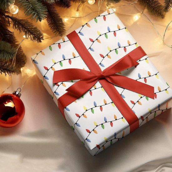 Colorful Festive Holiday Tree Lights Art Pattern