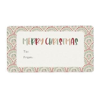 Colorful Festive Merry Christmas Rectangle Gift Label