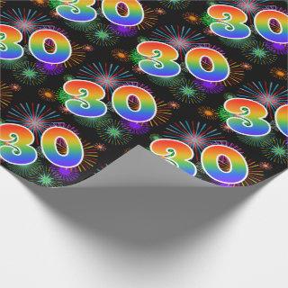 Colorful Fireworks + Rainbow Pattern "30" Event #