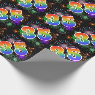 Colorful Fireworks + Rainbow Pattern "35" Event #
