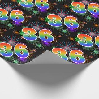 Colorful Fireworks + Rainbow Pattern "36" Event #