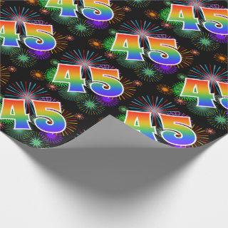 Colorful Fireworks + Rainbow Pattern "45" Event #