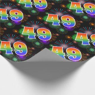 Colorful Fireworks + Rainbow Pattern "49" Event #