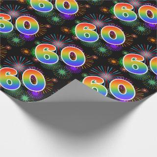 Colorful Fireworks + Rainbow Pattern "60" Event #